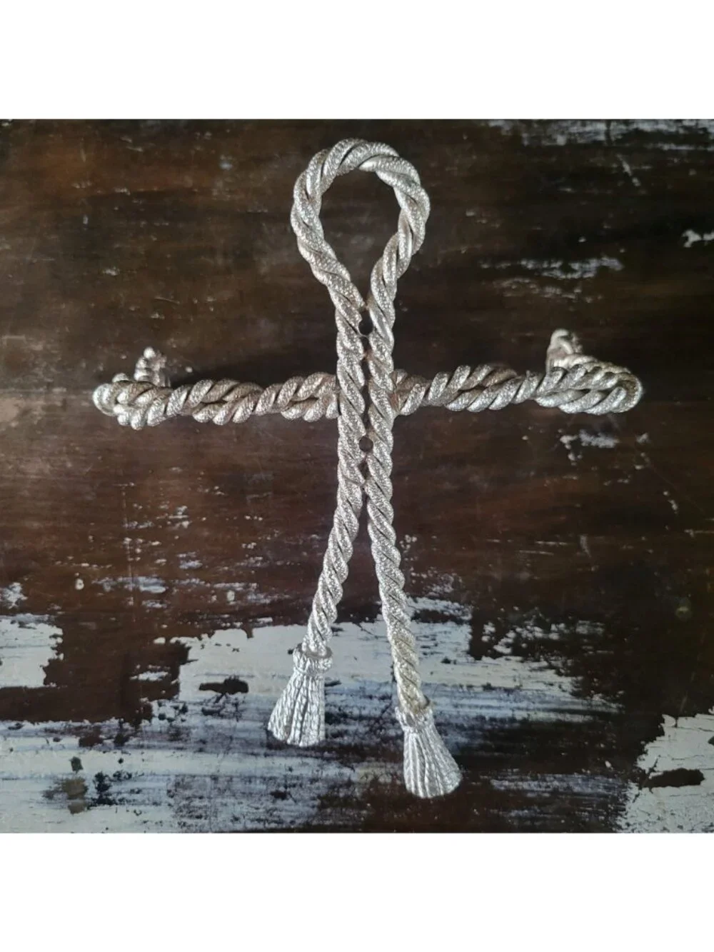 Vintage Metal Braided Rope With Tassels Toilet Paper Holder, Vintage Glam Bathro